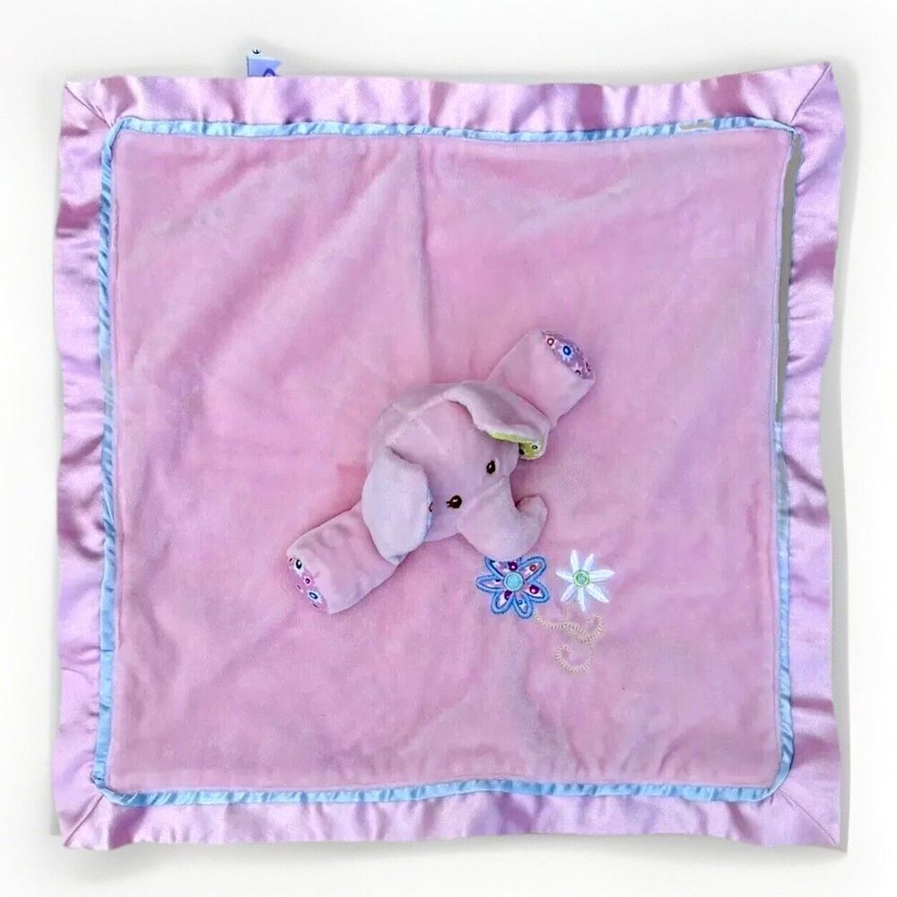 Pink Baby Ella Bella Elephant Security Blanket Lovey 15” x 15” Mary Meyer